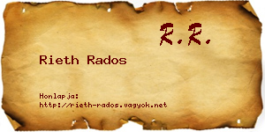 Rieth Rados névjegykártya